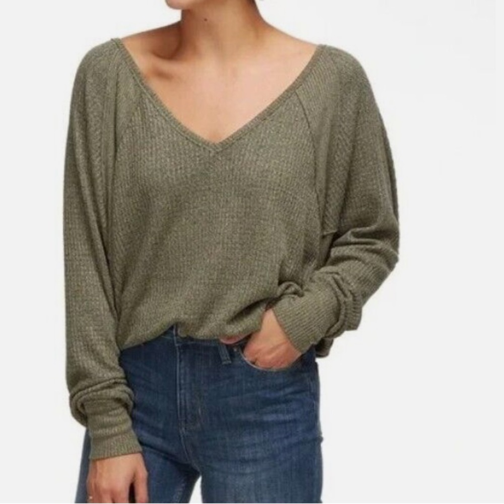 Free People Santa Clara Thermal Waffle Knit Top
